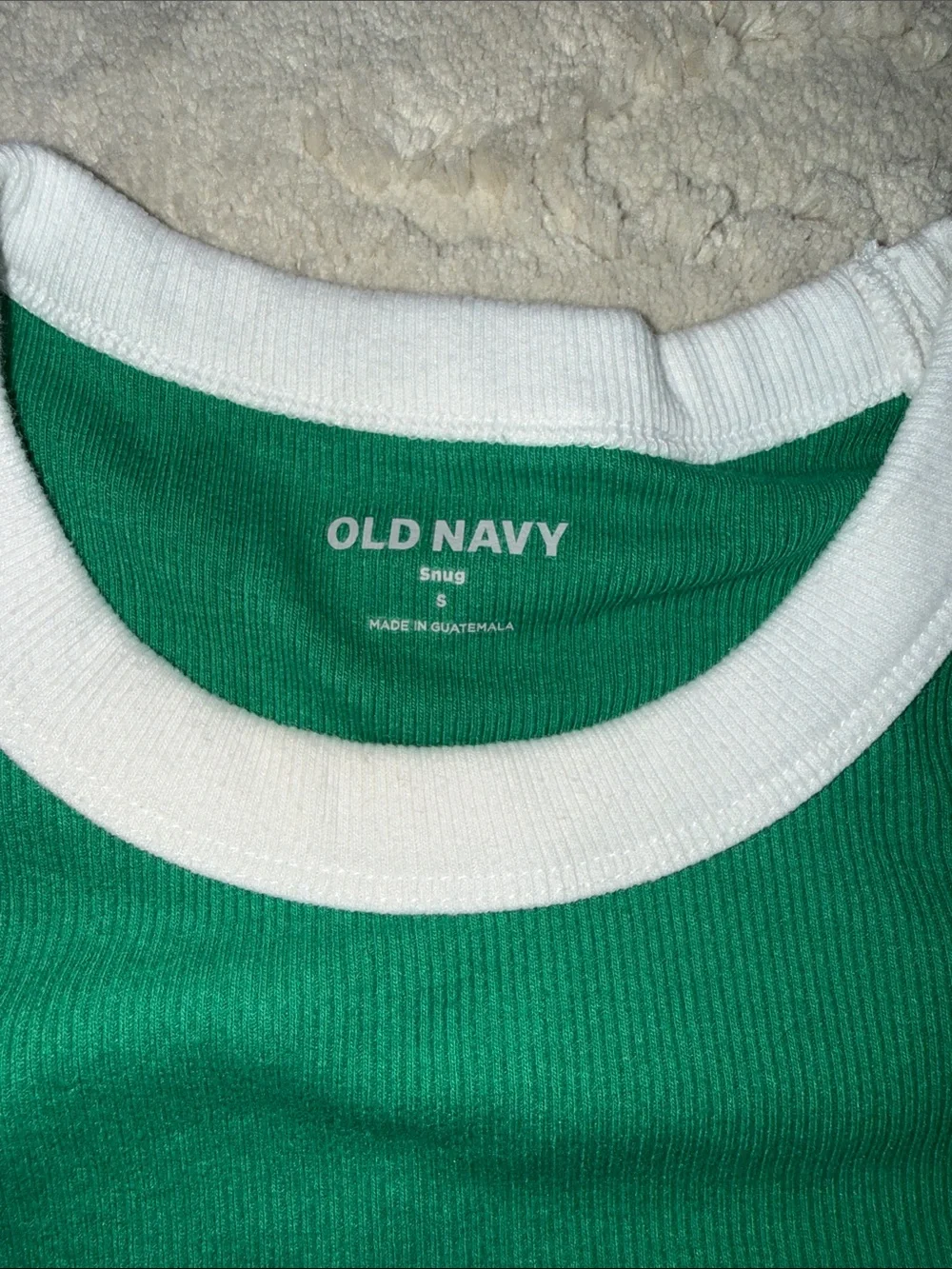 Old Navy Green Tee with White Trim